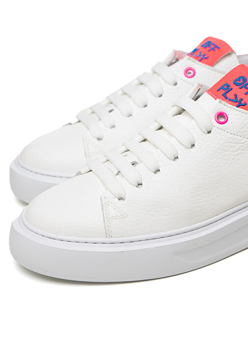 Off Play Beyaz-Pembe Kadın Deri Sneaker XWFIRENZE1CV02GM12 - Görsel 3