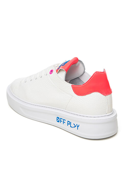 Off Play Beyaz-Pembe Kadın Deri Sneaker XWFIRENZE1CV02GM12 - Görsel 5