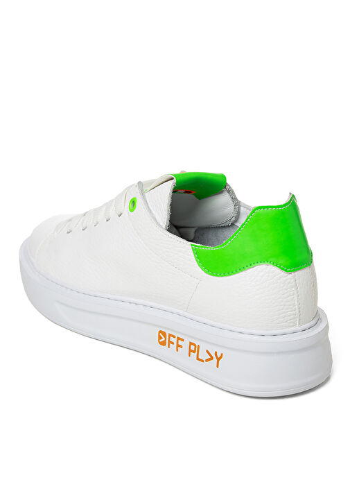 Off Play Beyaz-Yeşil Kadın Deri Sneaker XWFIRENZE1CV02GM23 - Görsel 5