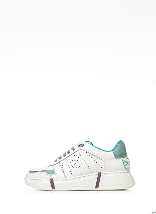 Off Play Beyaz-Mavi Kadın Deri Sneaker XWIMOLA1LH0281 - Görsel 3