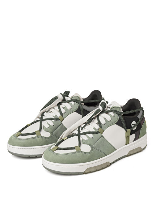 Off Play Yeşil-Beyaz Erkek Deri Sneaker X -SORRENTO 1-NB 74 - Görsel 2