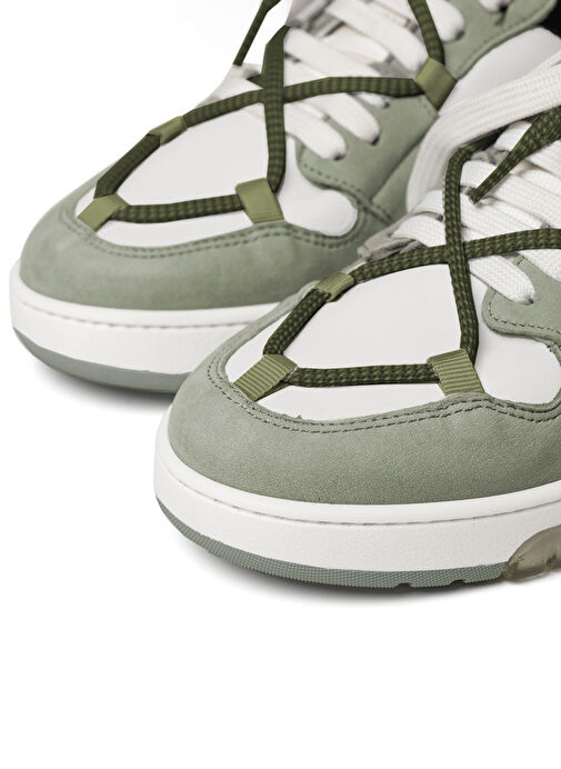 Off Play Yeşil-Beyaz Erkek Deri Sneaker X -SORRENTO 1-NB 74 - Görsel 5