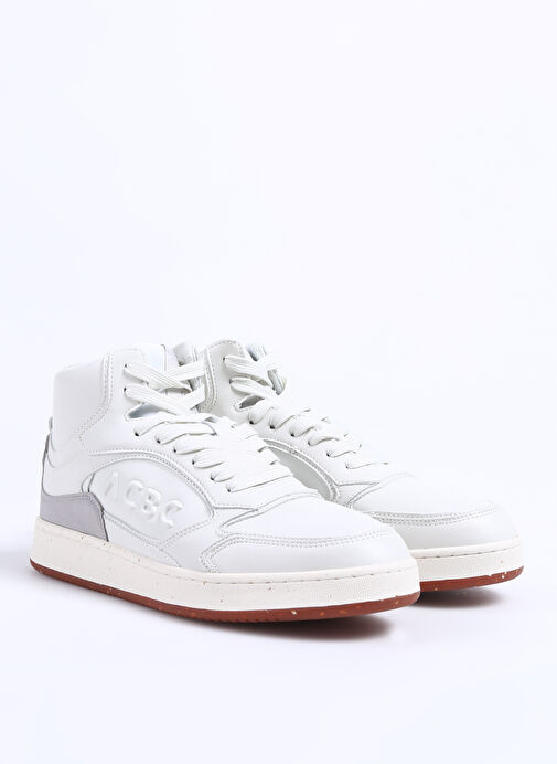 Acbc Beyaz-Gri Erkek Deri Sneaker SHACBBH - Görsel 3