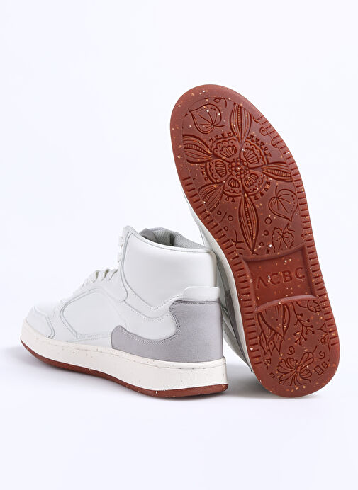 Acbc Beyaz-Gri Erkek Deri Sneaker SHACBBH - Görsel 5