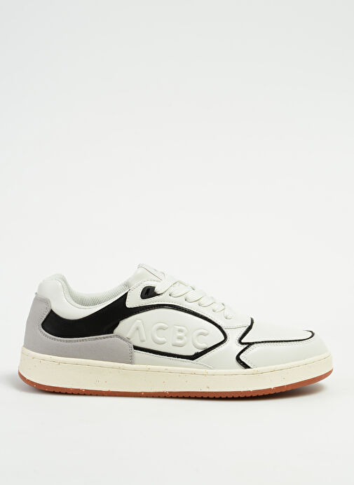 Acbc Beyaz-Siyah Erkek Deri Sneaker SHACBBL - Görsel 2