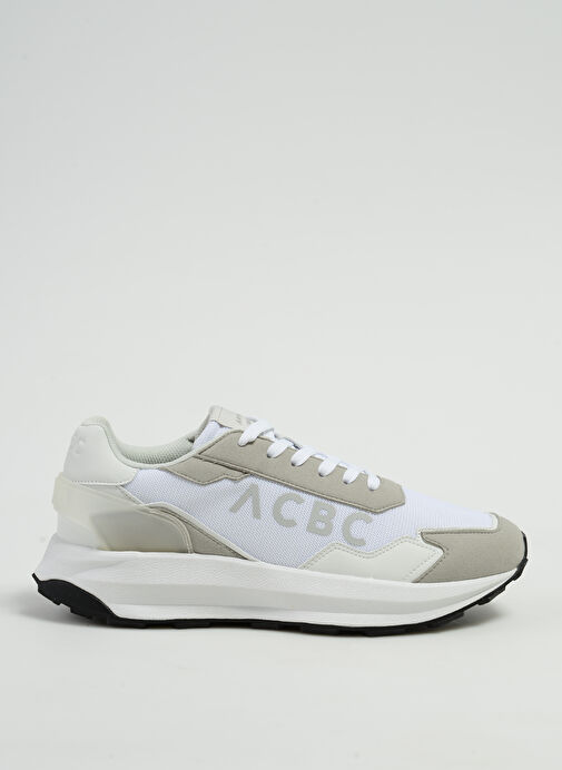 Acbc Beyaz-Gri Erkek deri Sneaker SHACBRUN - Görsel 2