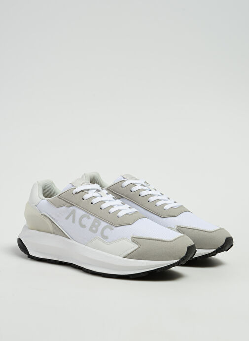 Acbc Beyaz-Gri Erkek deri Sneaker SHACBRUN - Görsel 3
