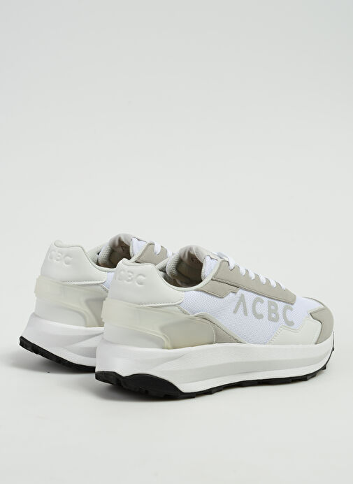 Acbc Beyaz-Gri Erkek deri Sneaker SHACBRUN - Görsel 4