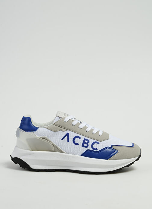 Acbc Beyaz - Mavi Erkek Deri Sneaker SHACBRUN