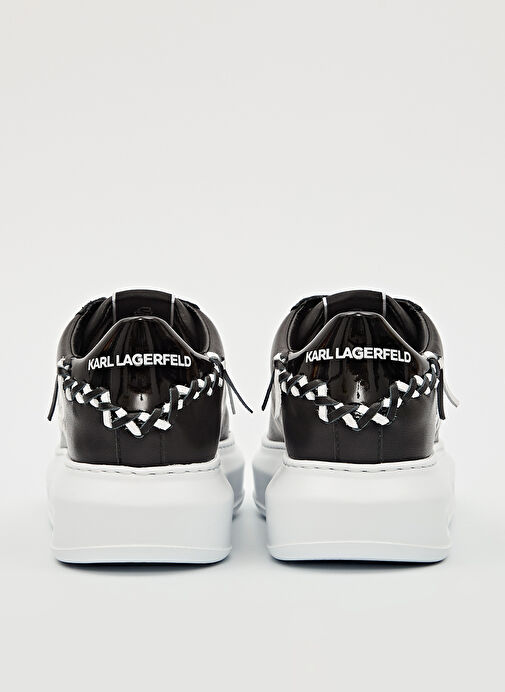 KARL LAGERFELD Koyu Siyah Kadın Deri Sneaker KL62572 - Görsel 6