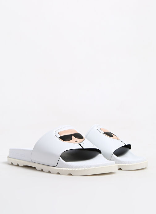Karl Lagerfeld Beyaz Kadın Terlik KL80975 - Görsel 3
