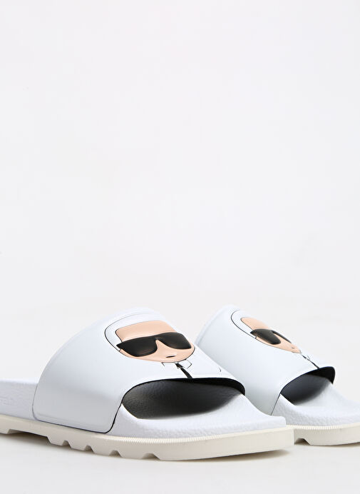 Karl Lagerfeld Beyaz Kadın Terlik KL80975 - Görsel 6
