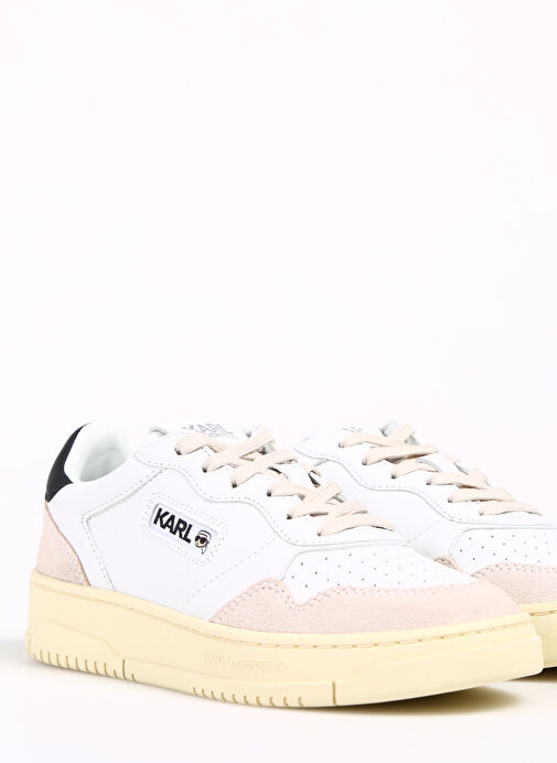 Karl Lagerfeld Beyaz-Siyah Kadın deri Sneaker KL63020 - Görsel 6