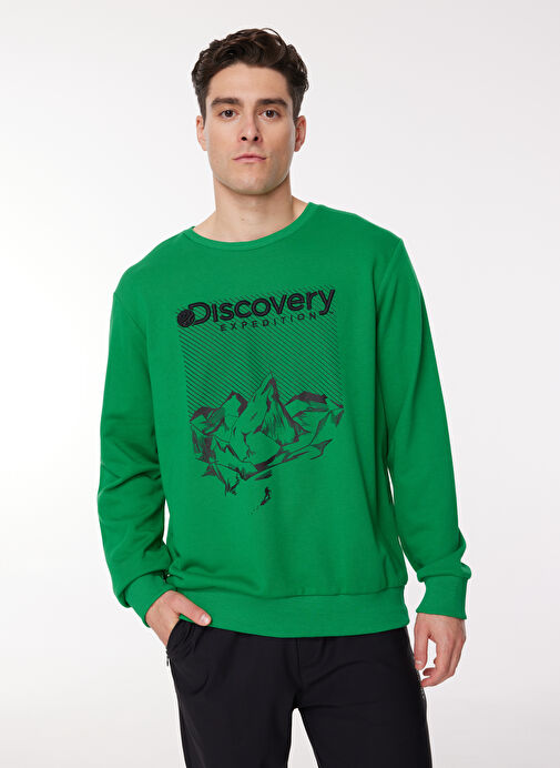 Discovery Expedition Yeşil Erkek Bisiklet Yaka Relaxed Fit Sweatshirt D3WM-SWT39