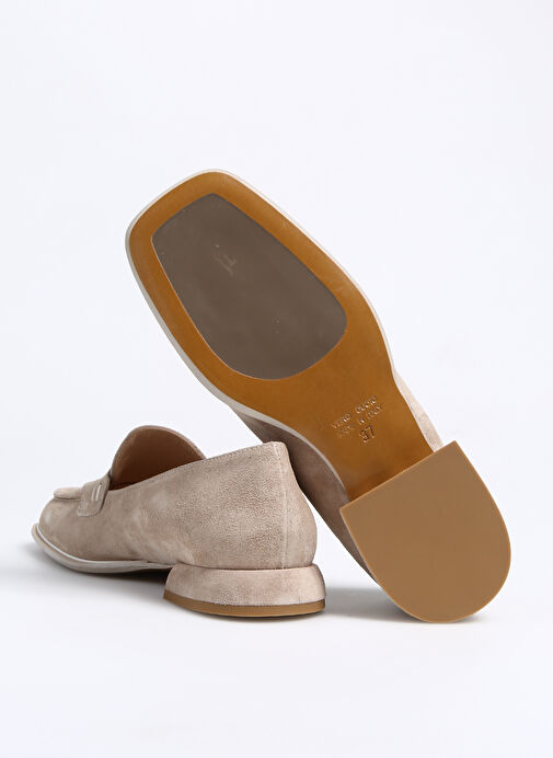 Laura Bellariva Bej Kadın Süet Loafer 8760 - Görsel 5