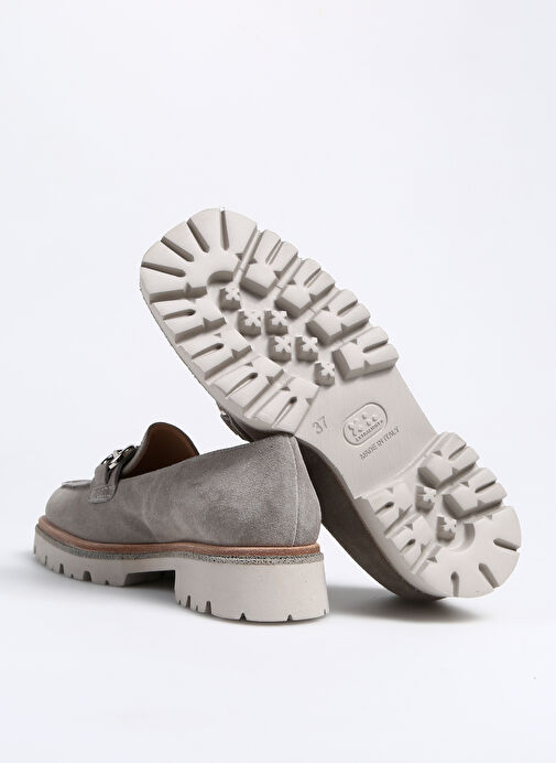 Laura Bellariva Gri Kadın Süet Loafer 8710 - Görsel 5