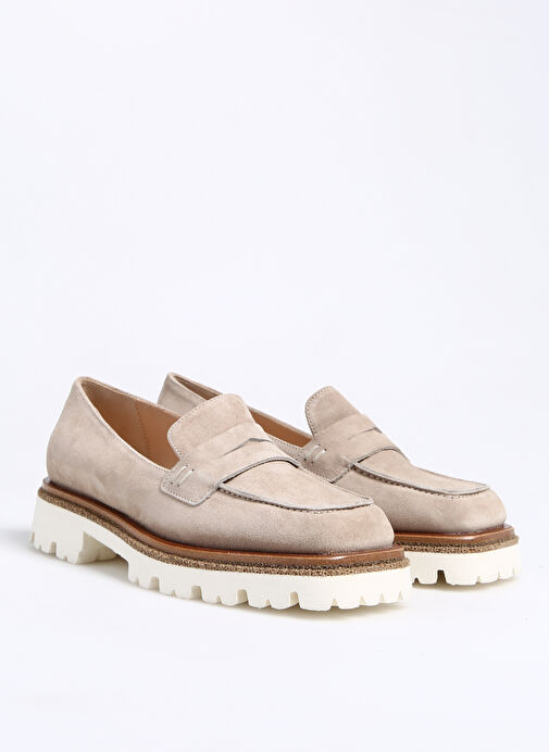 Laura Bellariva Bej Kadın Süet Loafer 8711 - Görsel 3