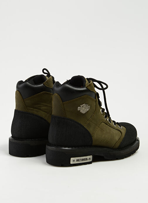 Harley Davidson Haki-Siyah Erkek Deri Bot CLEMENTE - Görsel 4