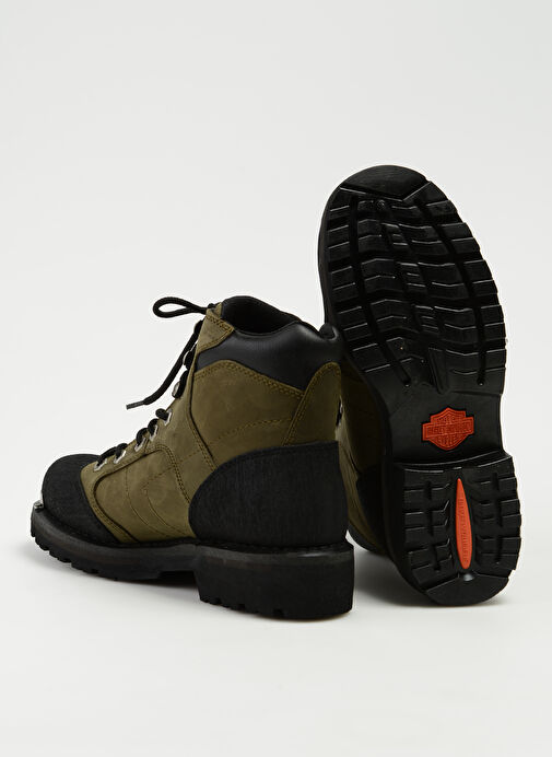 Harley Davidson Haki-Siyah Erkek Deri Bot CLEMENTE - Görsel 5