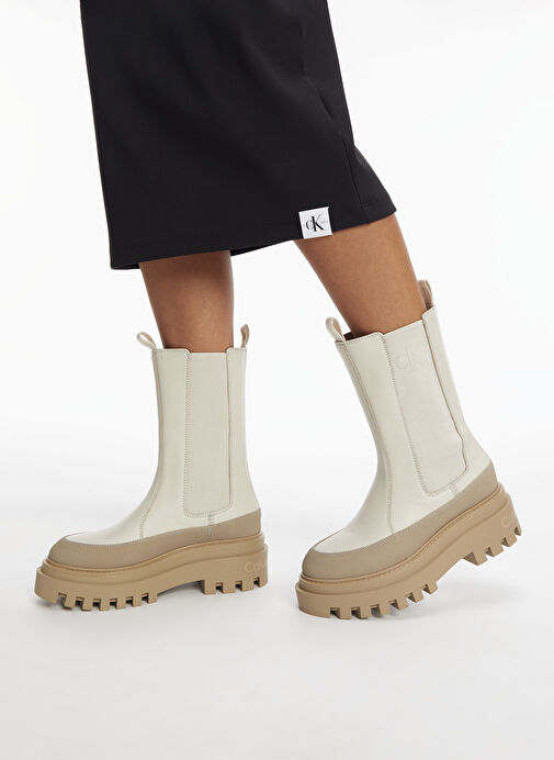 Calvin Klein Bej Kadın Deri Bot YW0YW011110F7 - Görsel 2