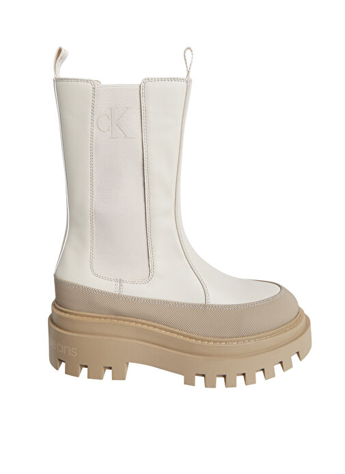 Calvin Klein Bej Kadın Deri Bot YW0YW011110F7 - Görsel 3