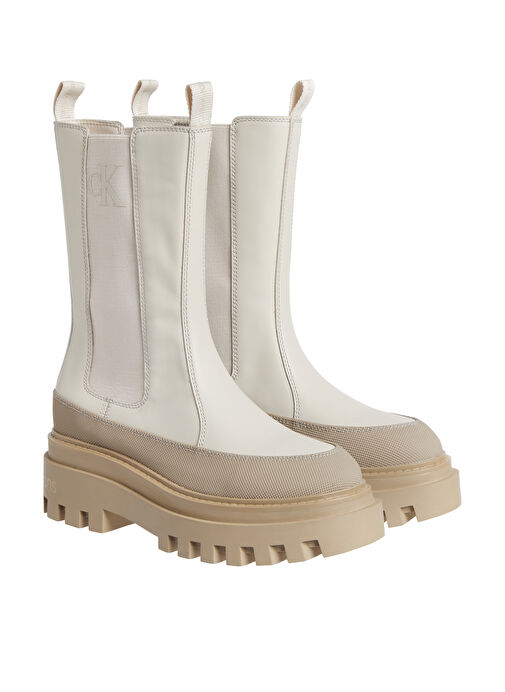 Calvin Klein Bej Kadın Deri Bot YW0YW011110F7 - Görsel 4