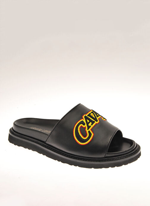 Roberto Cavalli Siyah-Sarı Erkek Deri Terlik 18761 - Görsel 4