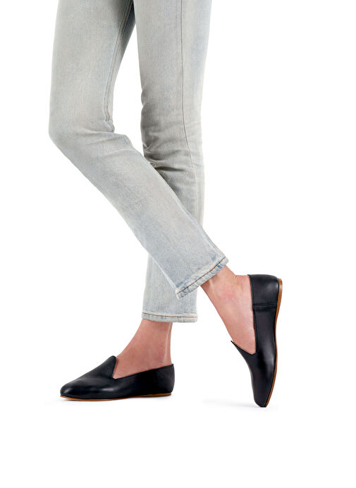 Osay Siyah Kadın Deri Loafer LA SPAZZOLATO - Görsel 5