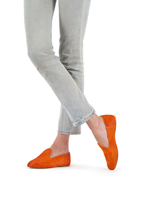 Osay Turuncu Kadın Süet Loafer LA TANGERINE - Görsel 6