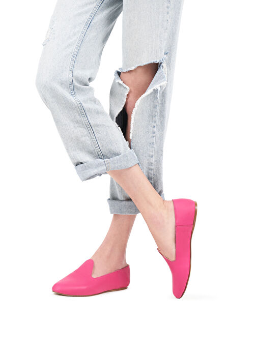 Osay Fuşya Kadın Deri Loafer LA FUCHSIA - Görsel 5