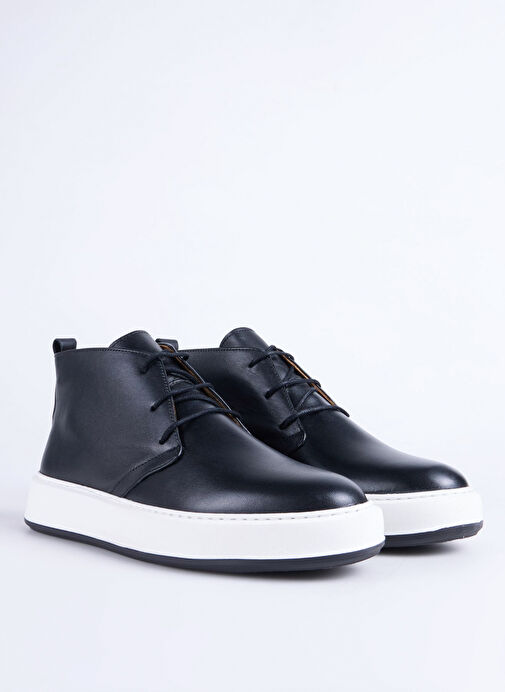 Fabrika Siyah Erkek Deri Sneaker BELFORD - Görsel 3