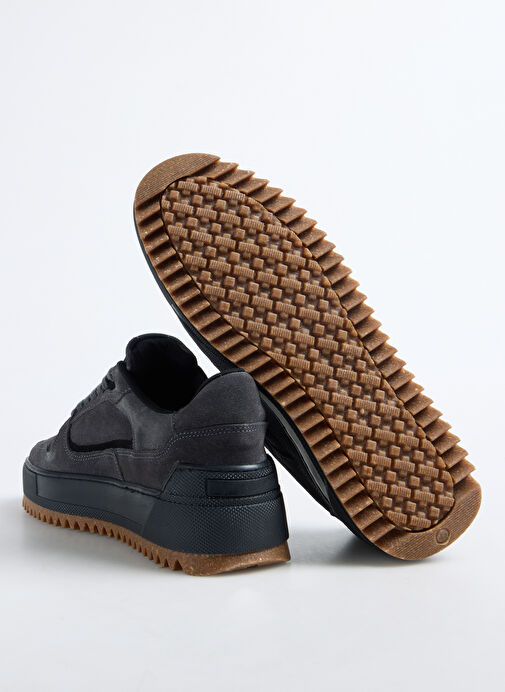 Fabrika Antrasit Erkek Deri Sneaker CERIGNO - Görsel 7