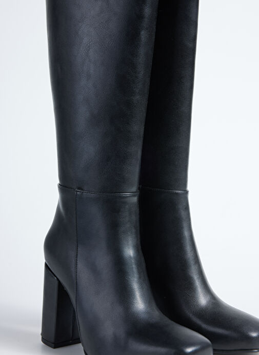 Fabrika Siyah Kadın Topuklu Çizme ODISE - Görsel 11