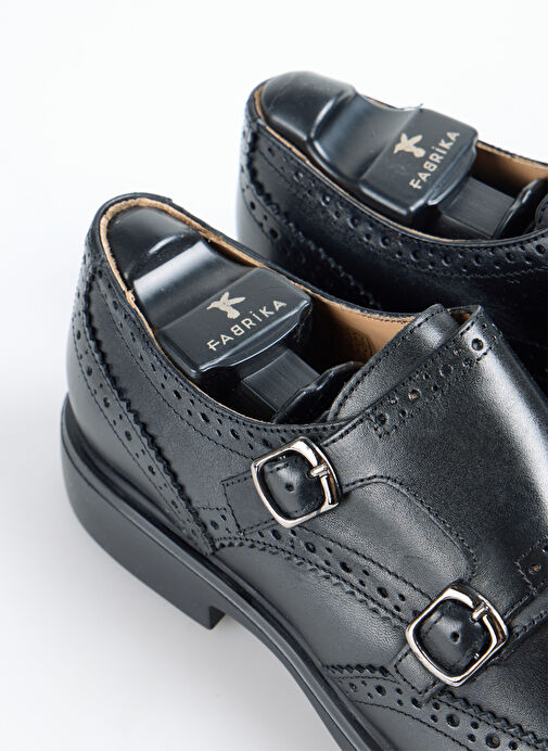 Fabrika Siyah Erkek Deri Klasik Ayakkabı CALABRIA - Görsel 4