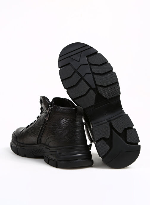 Fabrika Siyah Erkek Deri Bot ALBERTINE - Görsel 5