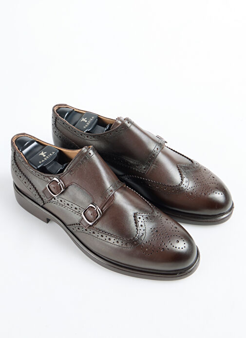 Fabrika Kahve Erkek Deri Klasik Ayakkabı CALABRIA - Görsel 4