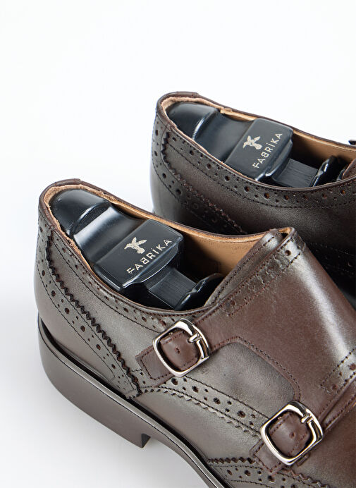 Fabrika Kahve Erkek Deri Klasik Ayakkabı CALABRIA - Görsel 5