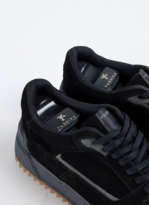 Fabrika Siyah Erkek Deri Sneaker CERIGNO - Görsel 5