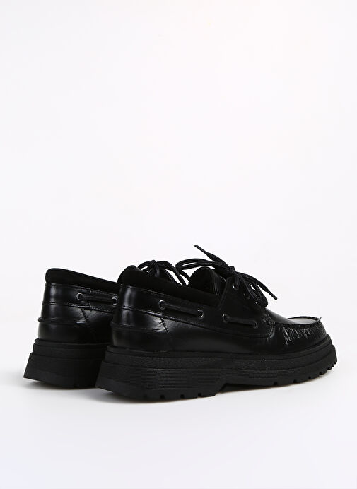 Fabrika Siyah Erkek Deri Günlük Ayakkabı OHRI - Görsel 4