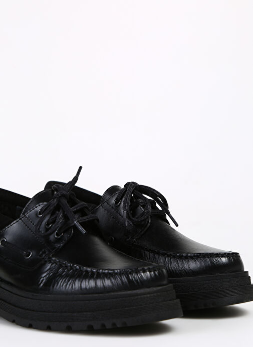 Fabrika Siyah Erkek Deri Günlük Ayakkabı OHRI - Görsel 6