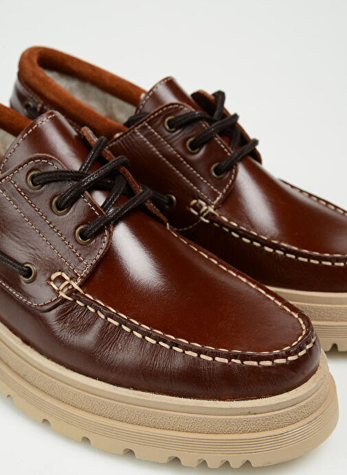 Fabrika Taba Erkek Deri Günlük Ayakkabı OHRI - Görsel 6