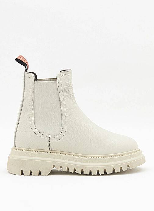 Harley Davidson Beyaz Kadın Deri Bot MOURIR - Görsel 2