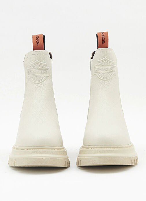 Harley Davidson Beyaz Kadın Deri Bot MOURIR - Görsel 4