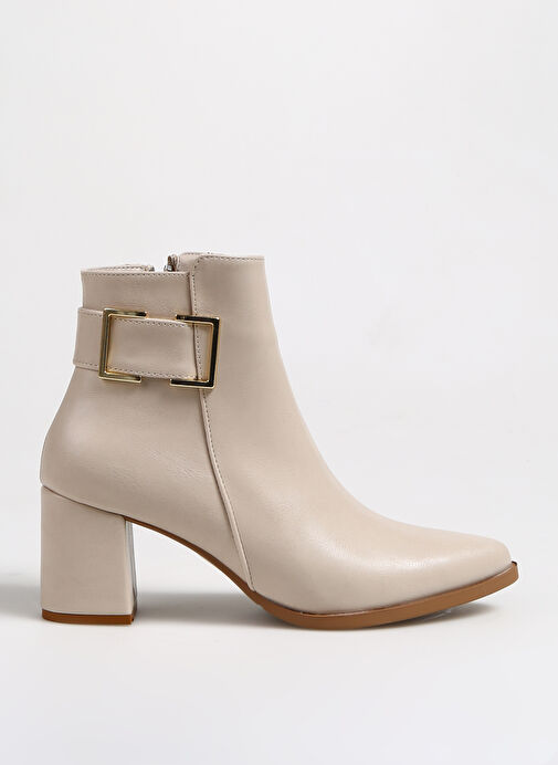 F By Fabrika Bej Kadın Topuklu Bot HAYLE - Görsel 2