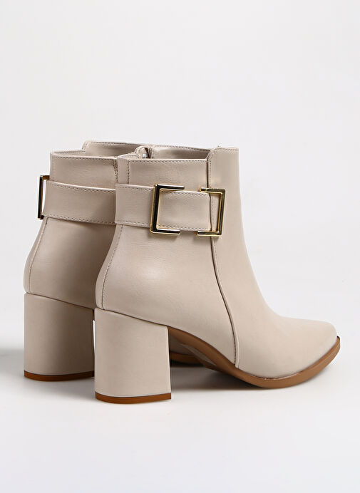 F By Fabrika Bej Kadın Topuklu Bot HAYLE - Görsel 4