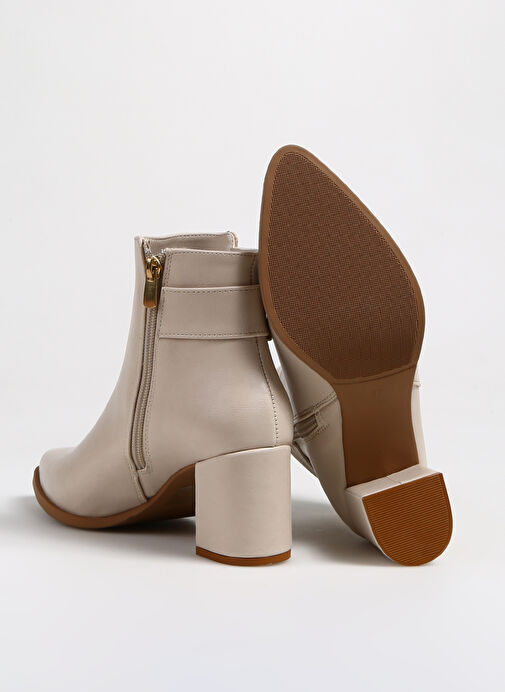 F By Fabrika Bej Kadın Topuklu Bot HAYLE - Görsel 5