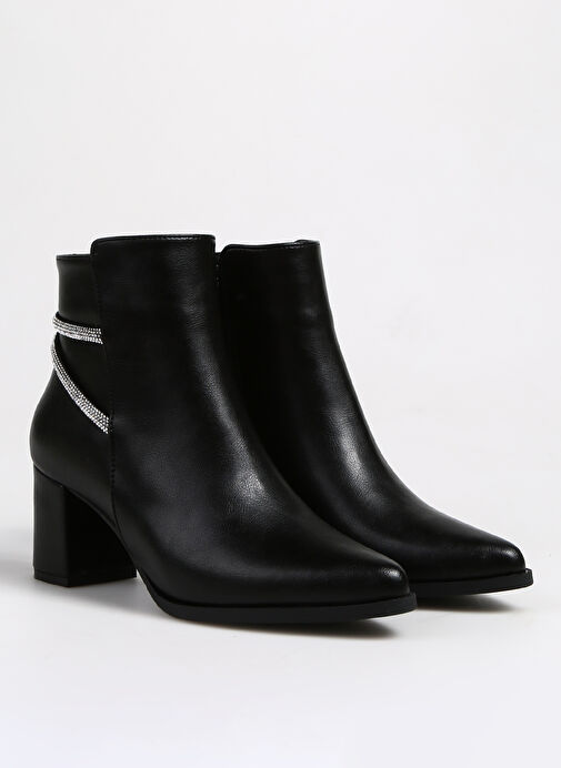 F By Fabrika Siyah Kadın Topuklu Bot CHURCH - Görsel 3