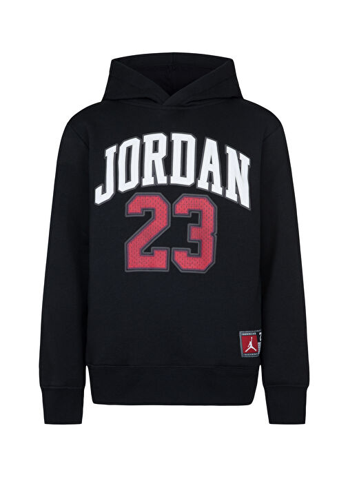 Nike Kapüşonlu Baskılı Siyah Çocuk Sweatshirt 95C479-023 JDB JORDAN HBR FLC PO HO