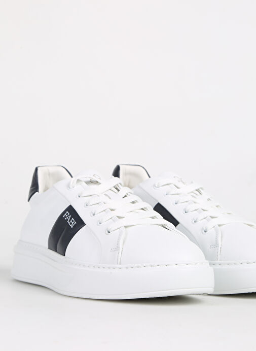 Fabi Beyaz-Siyah Erkek Deri Sneaker FU0456.B04ZIP18N - Görsel 4