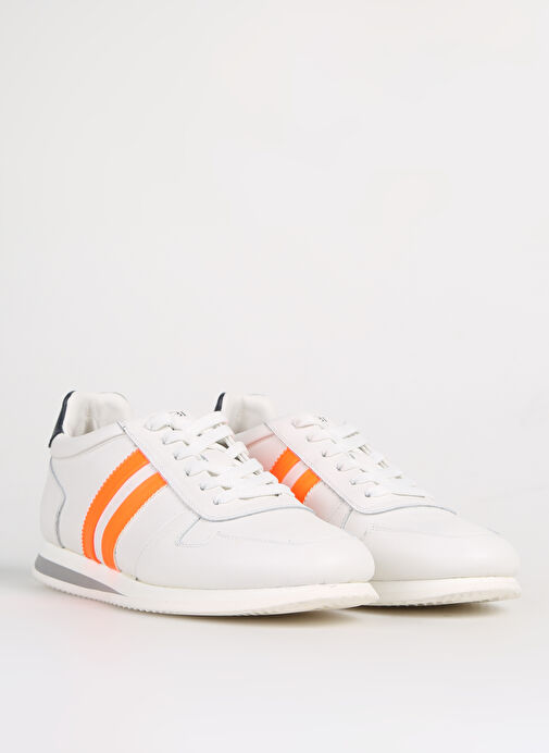 Fabi Beyaz-Turuncu Erkek Deri Sneaker FU0508.B00OLM87N - Görsel 3